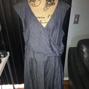 EShakti denim faux wrap dress 22W/2X